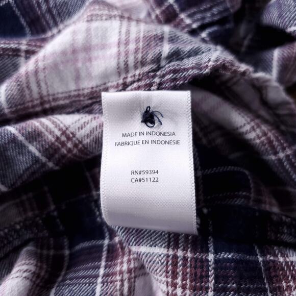 BeachLunchLounge Plaid Pullover Wmns XS 3/4 Button Up Collared Pockets Beachy - Picture 11 of 11